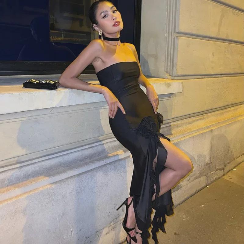 Robe Sexy Femme Printemps/Été 2024 à Une Épaule