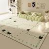 Minimalist Natural Area Rug for Living Room Bedroom Organic Textured Design Machine Washable Soft Non-Slip Mat