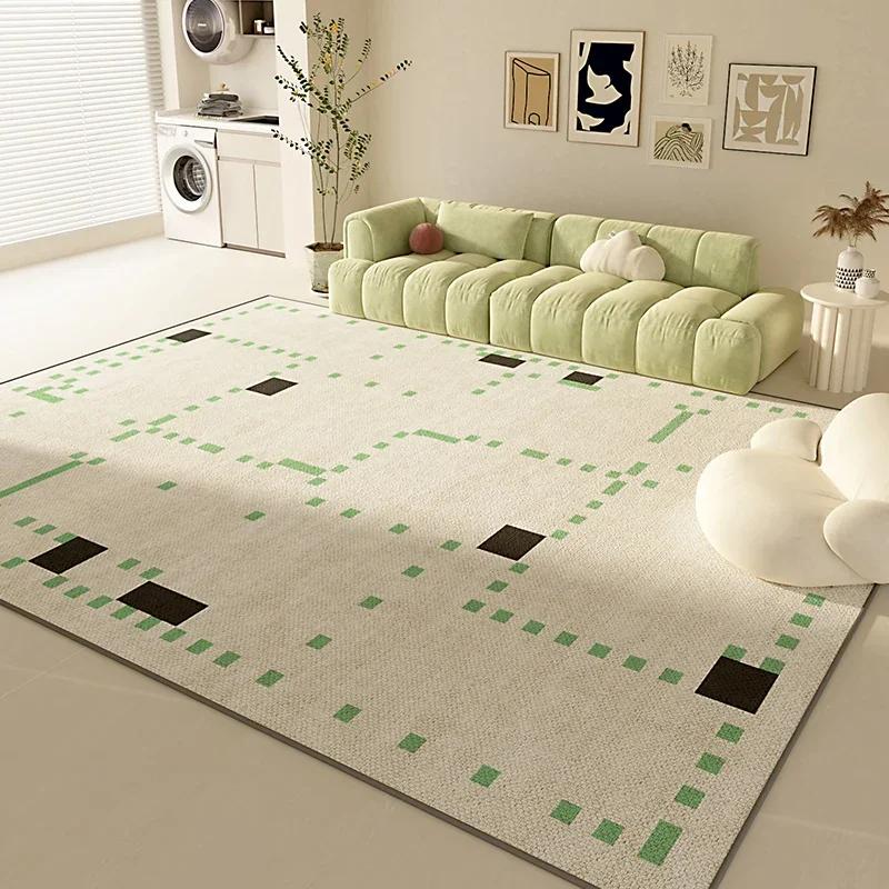 Minimalist Natural Area Rug for Living Room Bedroom Organic Textured Design Machine Washable Soft Non-Slip Mat