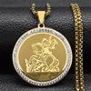 Archangel Michael Pendant Stainless Steel Necklace Unisex Fashion Jewelry Accessory