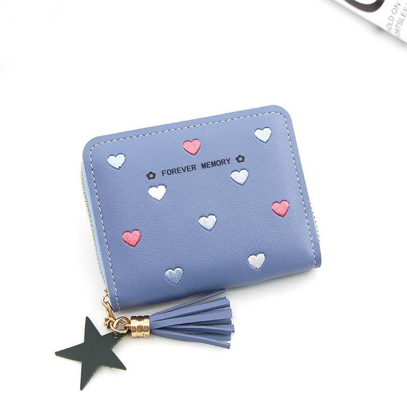 Ladies' Fashion Tassel Zipper Short Wallet & Card Holder with Multi-Card Slots and Coin Purse