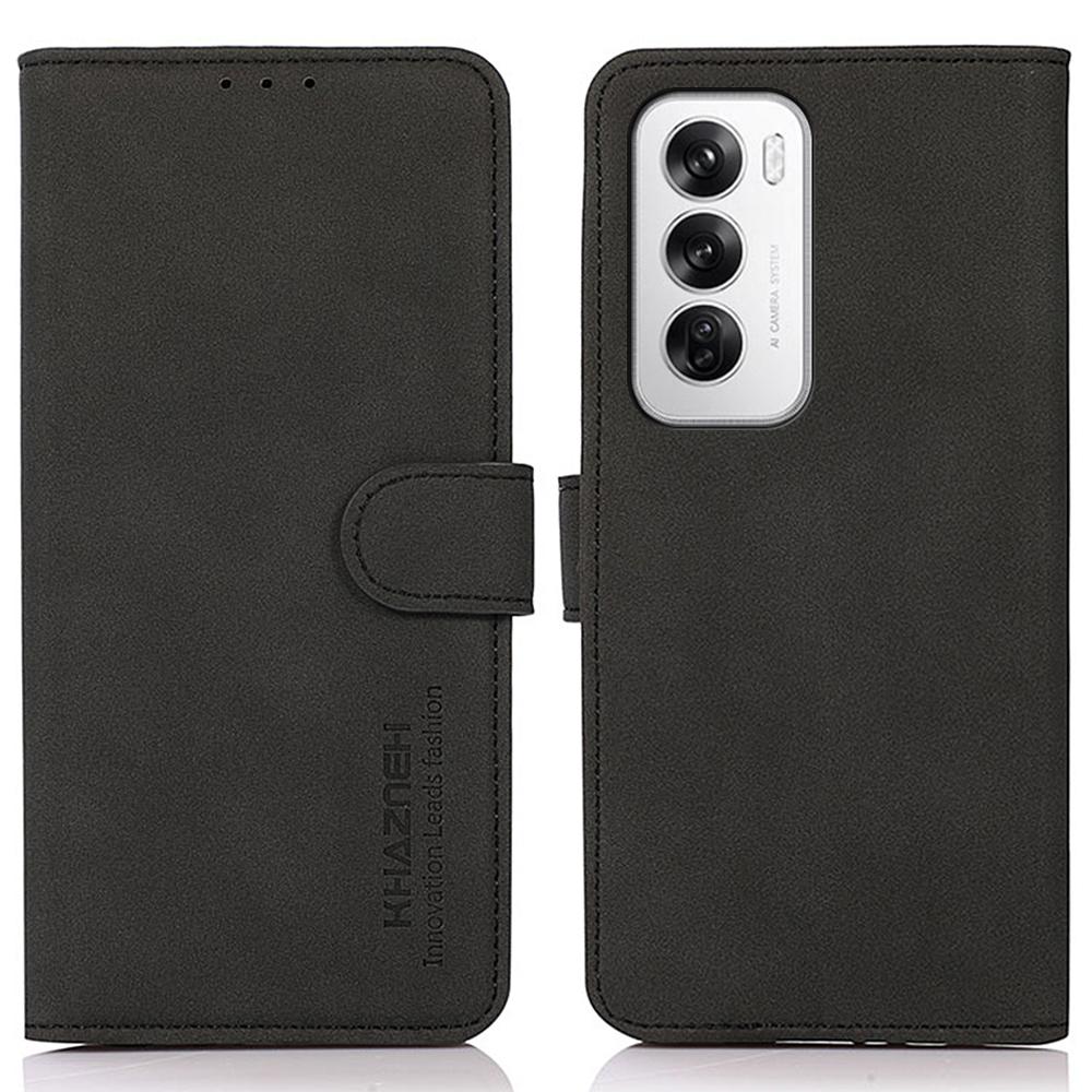

For Oppo Reno12 5G (Global) Phone Case Protective PU Leather Wallet Cover Black