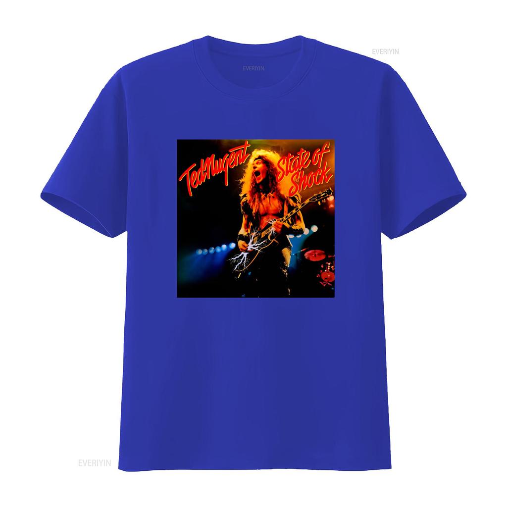 Ted Nugent State Of Shock Vintage Rock Band T Shirt 90s Style Black Rare Double Sided Sizes S 5XL F030 vintage Washed fashion