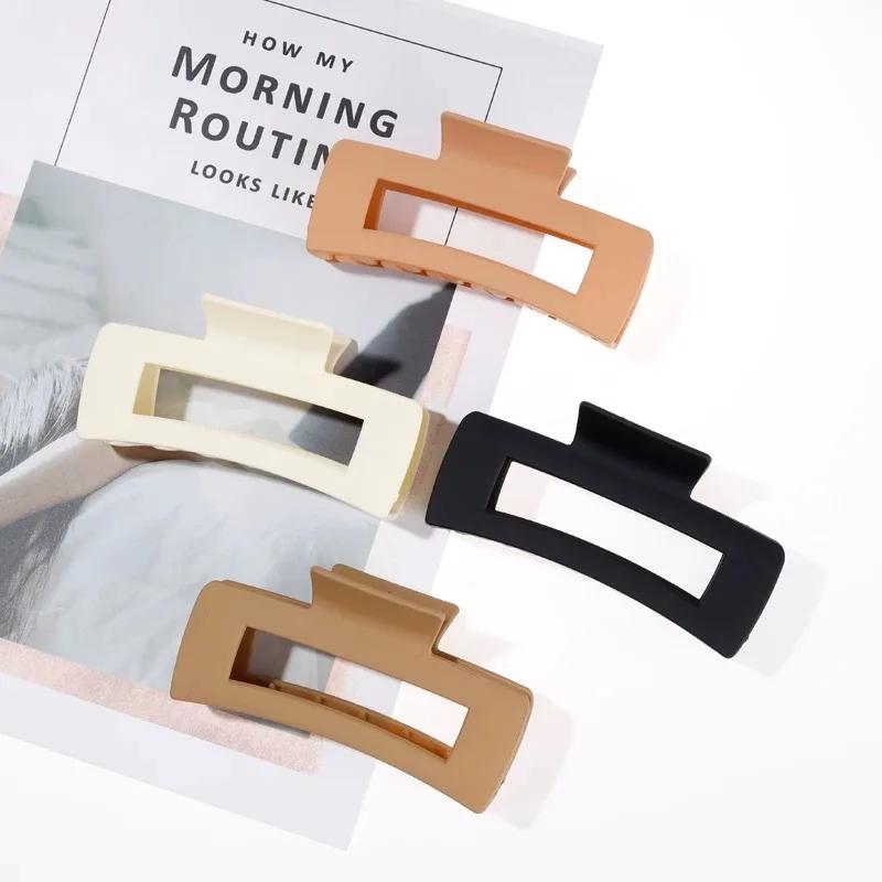 5 Zoll Extra Große Krallenklemmen für Dickes Haar und Langes Haar, 4er Pack XL Jumbo Krallenklemmen, Übergroße Matte Rutschfeste Rechteckige Haarspangen