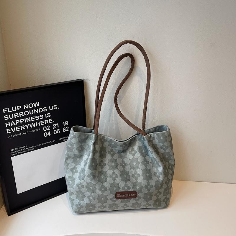 Print Student Shoulder Class Bag Women's Large Capacity Tote Bag