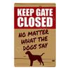 Vintage Metal Tin Sign Keep Gate Closed Funny Dog Horse Cat Sayings Wall Art Animal  Lawn Garden Yard Decor