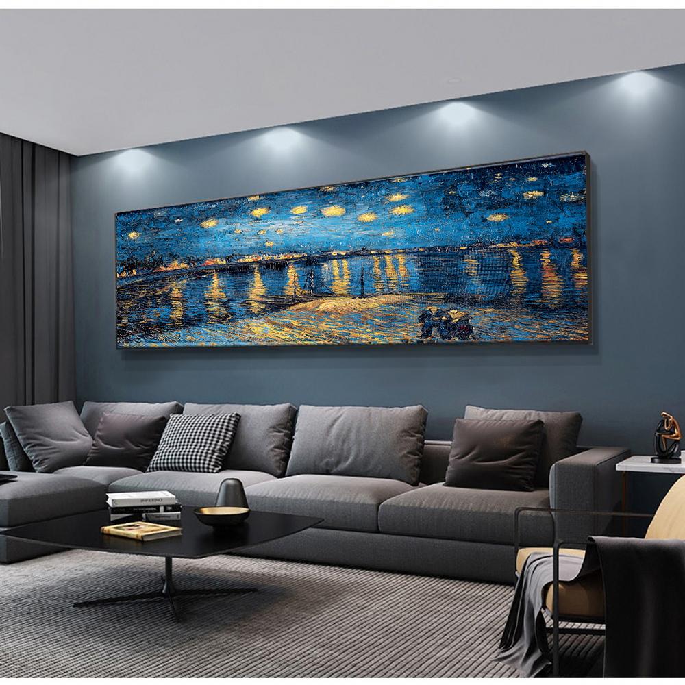 Starry Night Oil Paintings By Van Gogh Canvas Posters and Print Famous Impressionist Art Pictures for Modern Living Room Cuadros