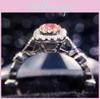 Ring Stone With Pink Zircon Luxury Finger Ring Bride Wedding Couple