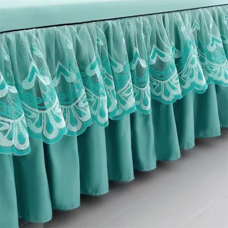 3/1P Bed Sheet Lace Skirt Elastic Fitted Double Bedspread With Pillowcases Mattress Cover Bedding Set Elastic King Size Bedsheet