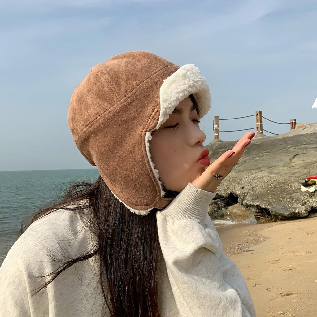 Lei Feng Hat Women's Winter Korean Version Cute Thickened Warm Cycling Hat Ski Plus Velvet Windproof Ear Protection Cold Hat Couple