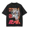 Y2k Kleidung Gundam Grafik T-Shirts Mann Sommer Trendig Lässig Kurzarm T-Shirt Damen Vintage Gewaschene Baumwolle Fitnesskleidung Oberteile