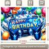 Level Up Video Game Birthday Party Banner, Polyester Backdrop for Home Room Wall Decor