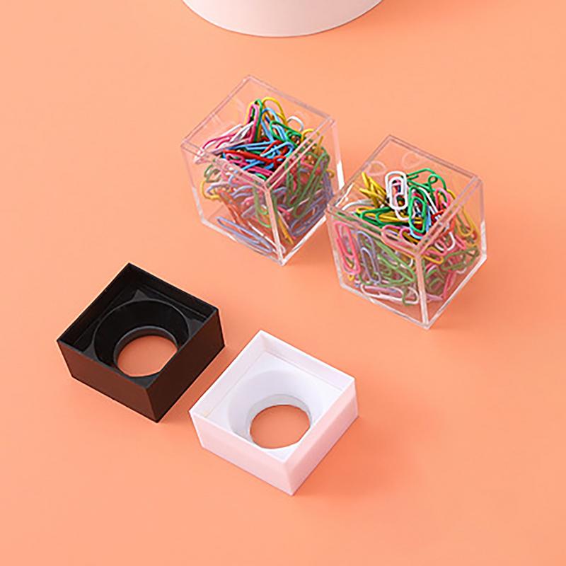 NEW Paper Clip Holder Clips Dispenser Desk Magnetic Absorption Box Paperclip Holder Stationery Porta Clips Dispensador
