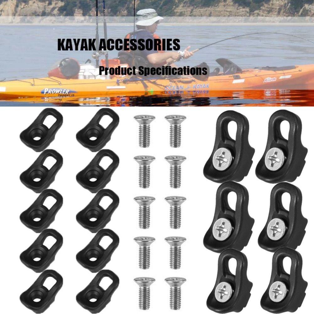 10Pack Nylon Kayak Eyelet Tie Down Loop Black Rigging Outfitting Pad Eye Kayak Rigging Eyes