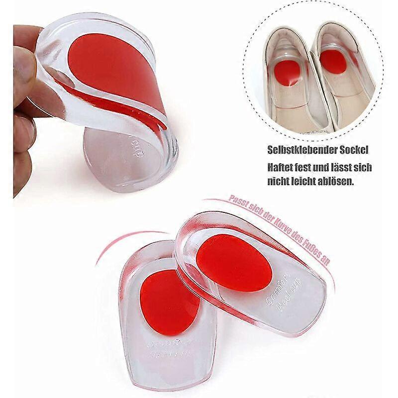DWW-2 Pairs Insoles for Heel Spurs, Gel Insoles, Heel Cushions, Gel Orthopedic Insoles, Gel Insoles for Plantar Fasciitis, Heel Spurs