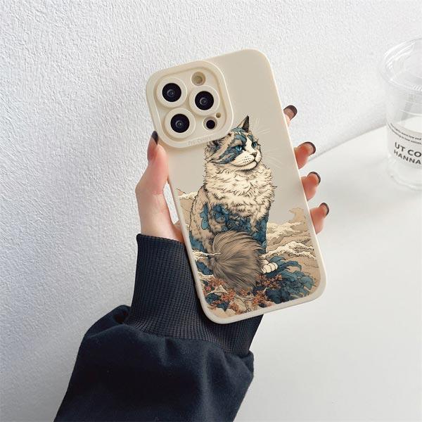 Japanese Anime Style Case For iPhone 14 Plus Pro Max XS X XR SE 2020 Cat Phone Case For iPhone 7 8 11 12 13 Soft Silicone Cover