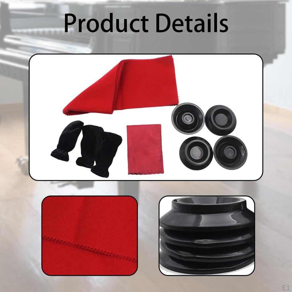 Upright Piano Care Kit Caster Cups Maintenance Professional Leg Floor Protectors Keyboard Anti