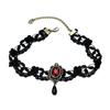 Gothic Ruby Lace Pendant Necklace: Vintage Punk Choker for Women