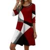 GMXIA Women's Fashion Summer Spring Long Sleeve O-Neck Casual Dresses