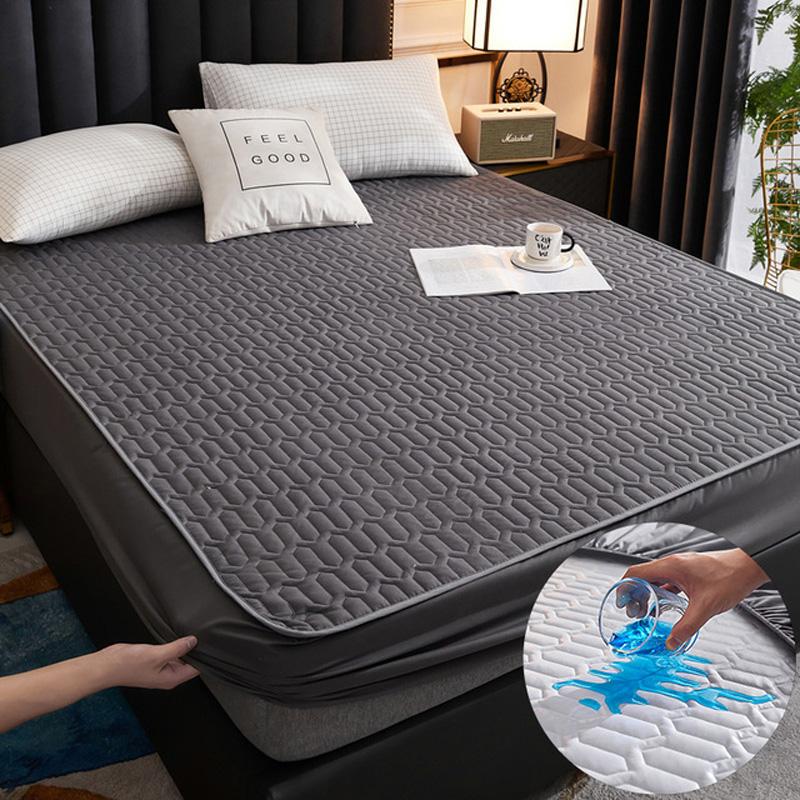 Waterproof Cartoon Quilted Fitted Sheet, Bedspread With Elastic Band, Non Slip Sheet, King Size Bed (without Pillow Case)