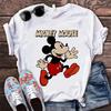 2025 New Fashion 26 Letter Print Women's T-shirt Disney Minnie Top Casual T-shirt Summer Short Sleeve Pattern Women's Clothing