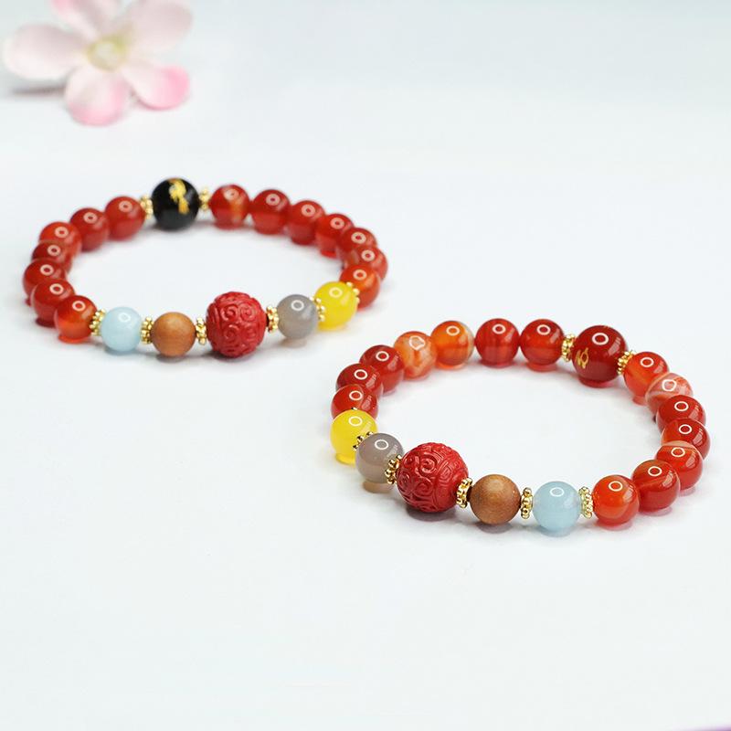 Fire Agate Dragon Pattern Bracelet, Nine Purple Li, Year of the Dragon MN4030101