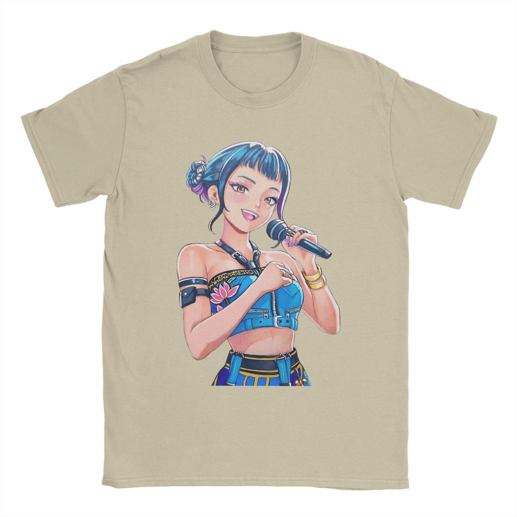 KPop Dämonenjäger Fan Art Zoey Herren T-Shirt Lustige T-Shirts Kurzarm Rundhals T-Shirts Baumwolle Grafisch bedruckte Kleidung