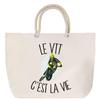 Beach Bag - PLANETEE - C'est La Vie - Large Size - Rope Handle - Multicolored Cotton