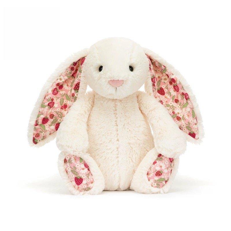 Floral Bunny Plush Toy 31cm Soft Cute Home Decor Gift White