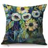 Vintage Florals Oil Painting Throw Pillow Case Nordic Glass Vase Art Sofa Decoration Cushion Cover Cotton Linen Pillowcase