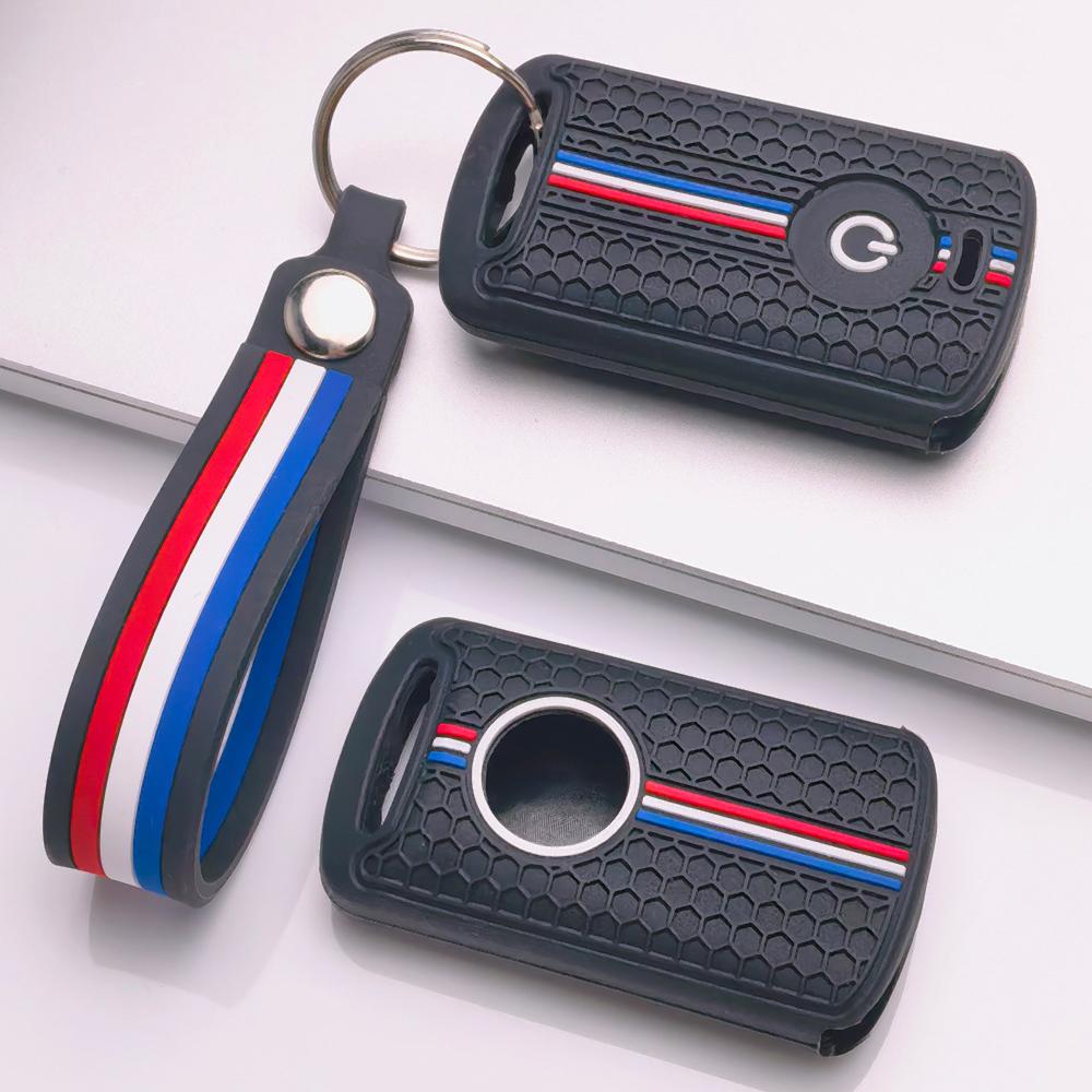 Key Case Cover for YAMAHA with Keychain Motorcycle Key Case Motorcycle Accessory Silicone Material No Color Anti-Scratch Surface Shockproof Structure