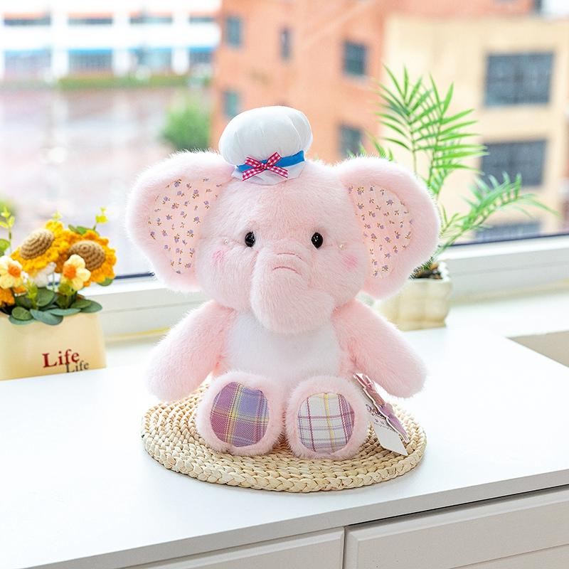 Kawaii Kleurrijke Olifant Knuffel Schattige Roze Paarse Olifant Zachte Pluche Knuffels Knuffelbaar Slaapkussen Meisje Jongen Verjaardagscadeau 30cm-33cm