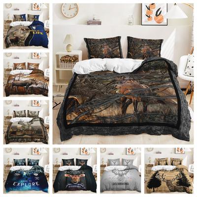 Quilt Cover Animal Deer Pillowcase Digital Printing Bedding Three-Piece Kit