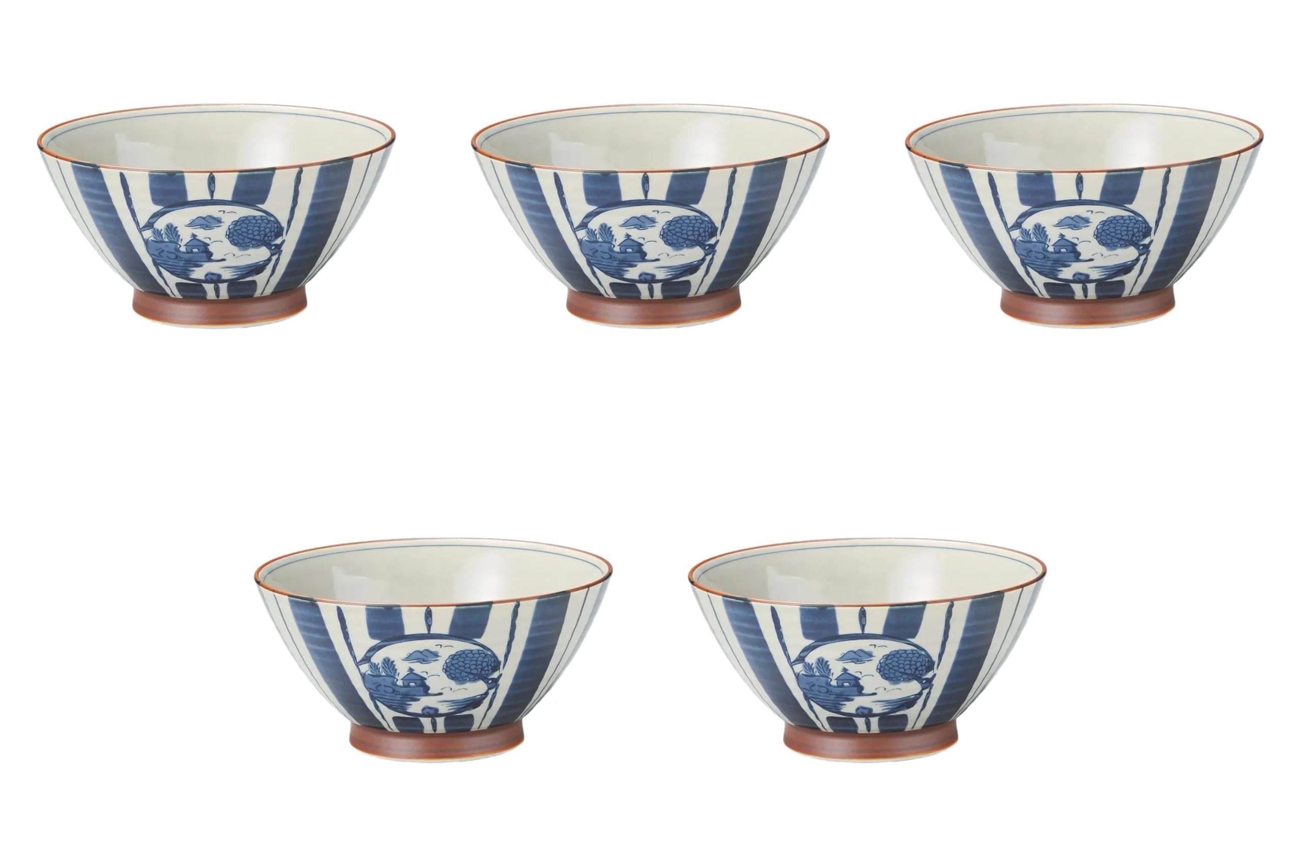 

Set of 5 Tokusa Sansui Bowls x Arita Setomonohonpo [18 9cm] Multi-purpose bowls, ware,