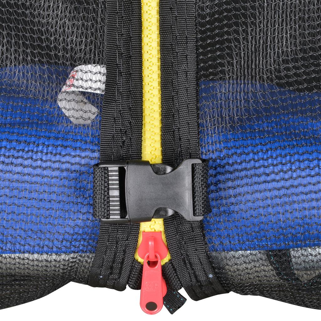 Outdoor Elastic Trampoline, Elastic Mat for Adults for Garden with Safety Net and Padded Edge, Garden and Home Games, Ø244x240cm, Blue and Black