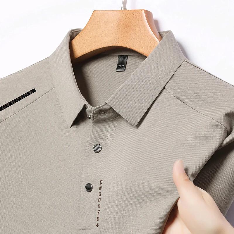 New Men's Casual Fashion Printed Short Sleeve Polo Shirt Anti Wrinkle Breathable Comfortable Summer Versatile T-shirt