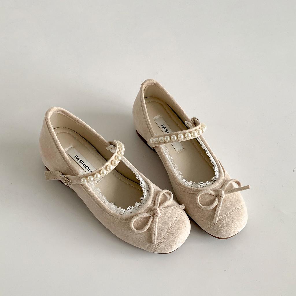 Red French ballet, inner height increase, shallow mouth flat-soled single shoes, women's summer 2025 new skirt, Mary Jane shoes.