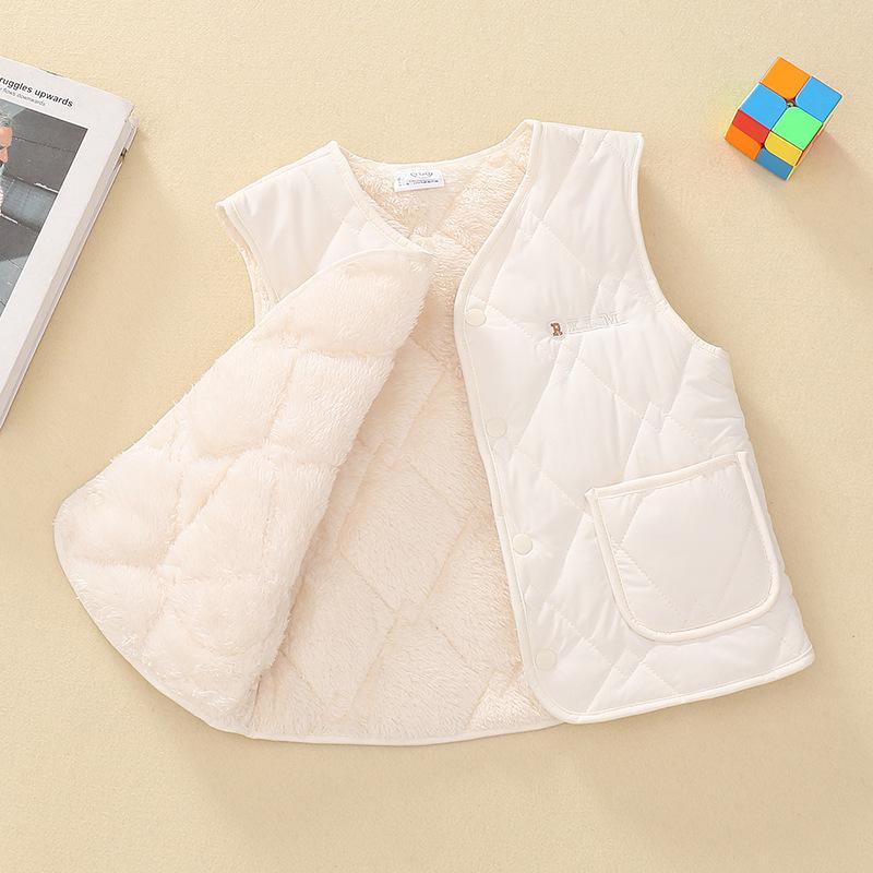 Children's Fleece-Lined Winter Vest: Warm & Thickened for Boys and Girls, Infant Class A