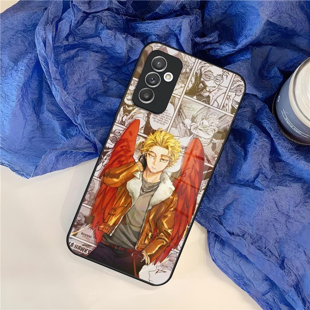 My Hero Academia Hawks Phone Case for Samsung S25 S24 S30 S21 S23 S20 S22 Fe S10 E S9 Note 20 Pro Ultra Plus glass Cover