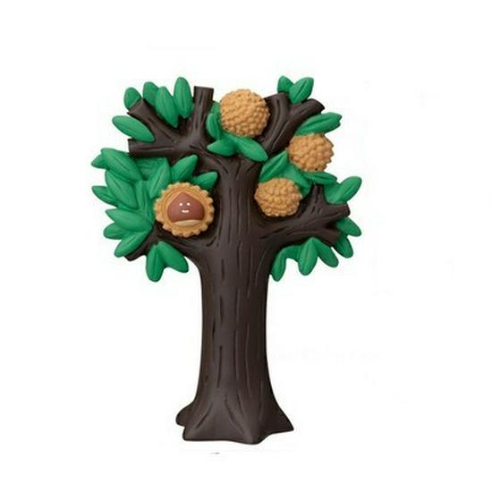 Japanese Zakka Autumn Harvest Chestnut Tree Miniature Resin Cat Ornament