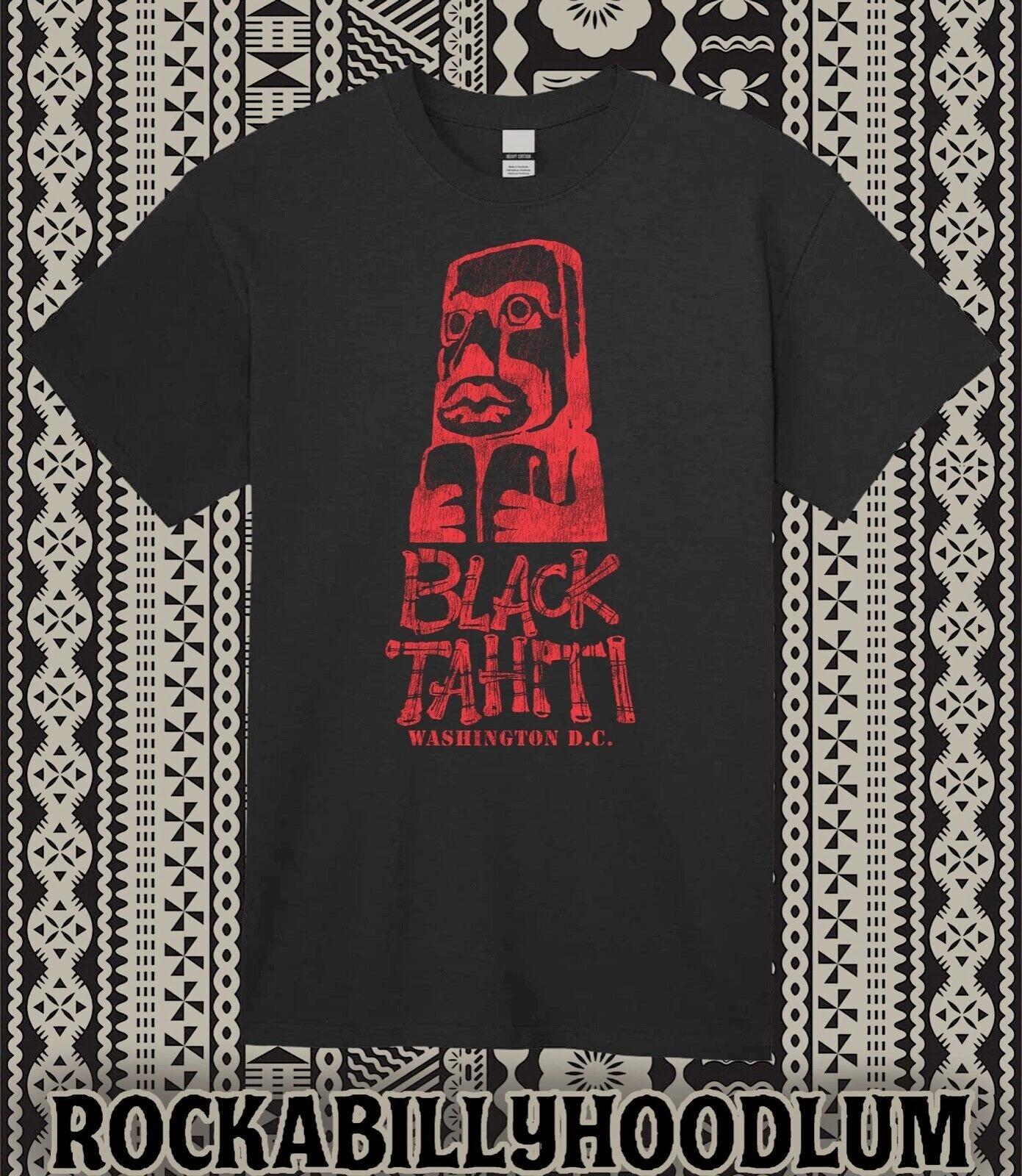 Retro Tiki T Shirt Bar Mug Restaurant Vtg Art Black Tahiti Washington DC L