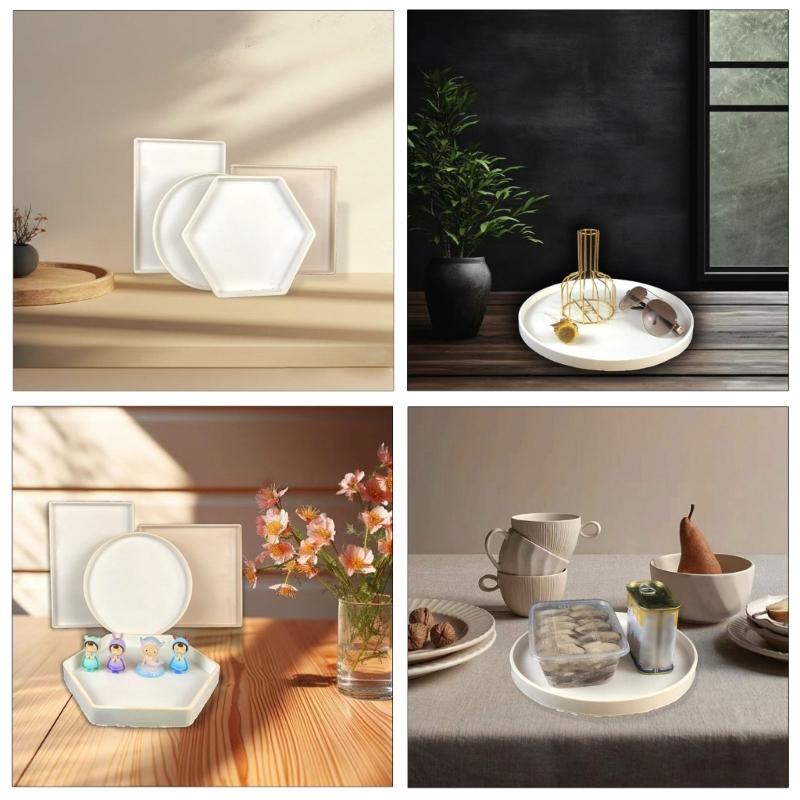 Irregular Saucer Shape Mould Square Cups Tray Casting Mould Durable Resin Molds for Unique Ornaments Silicone Molds