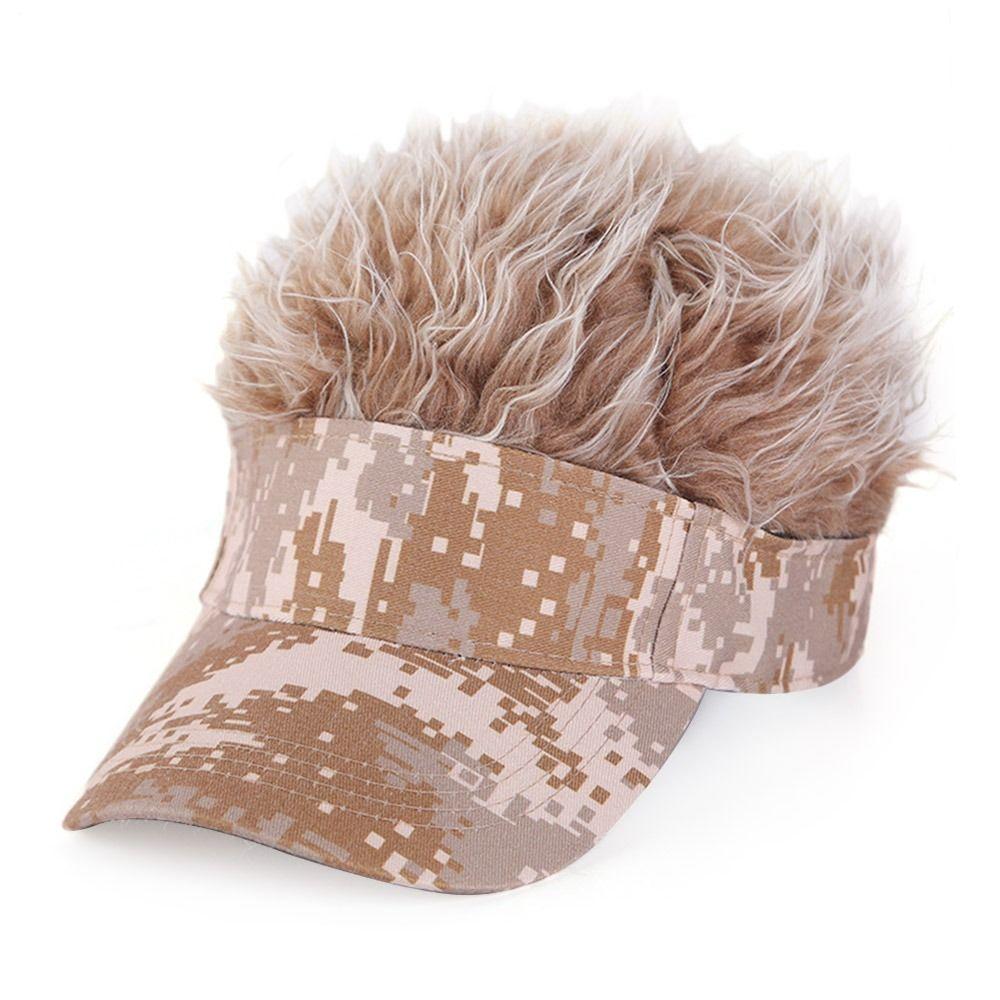 Fashion Hip-Hop Wig Hat Casual Cotton Prank Baseball Hat for Men Outdoor Sport Fake Hair Casual Cap Apparel Accessories