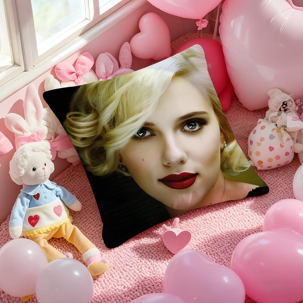 S-Scarlett J-Johansson Kissenbezug mit Aufdruck für Wohnzimmer-Sofakissenbezug & Schlafzimmerdekoration