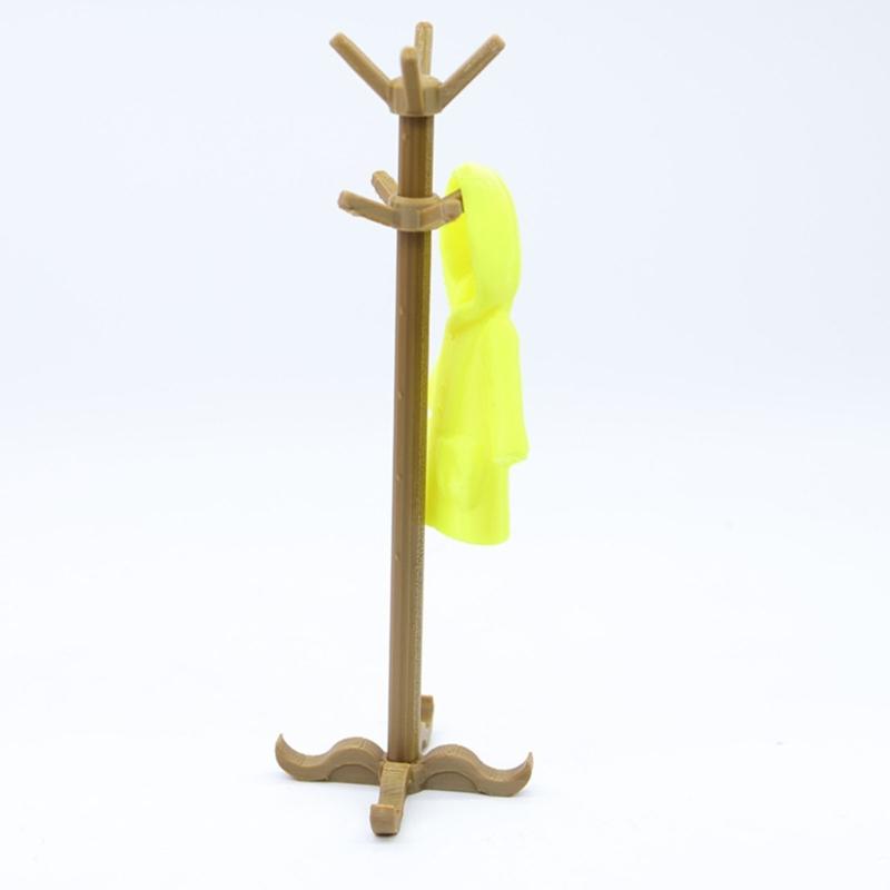 Doll House Furniture Coat Hanger Organizer Stand Plastic Clothes Rack For Realistic Miniature Scene Arrangement Supply