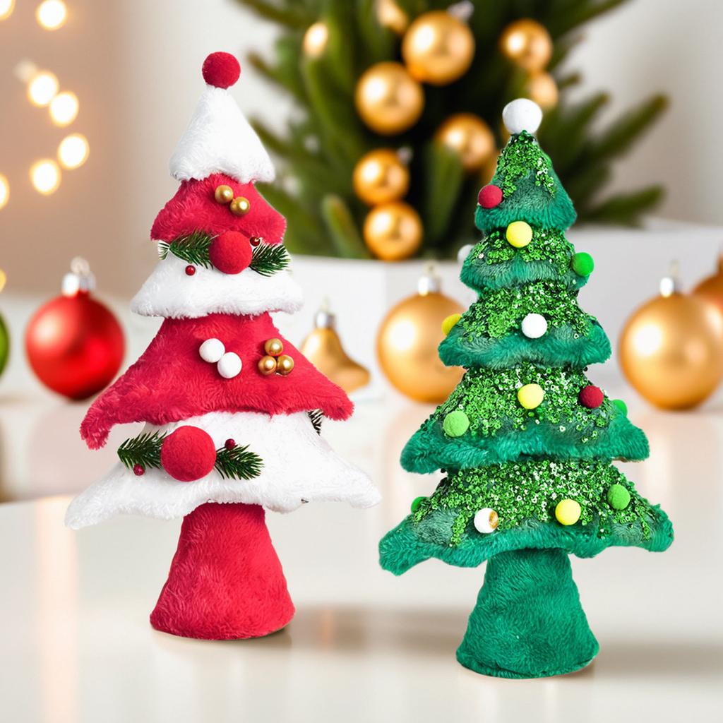 Christmas Tree Ornaments Plush Fabric Simulation Christmas Tree Desktop Atmosphere Decoration Layout