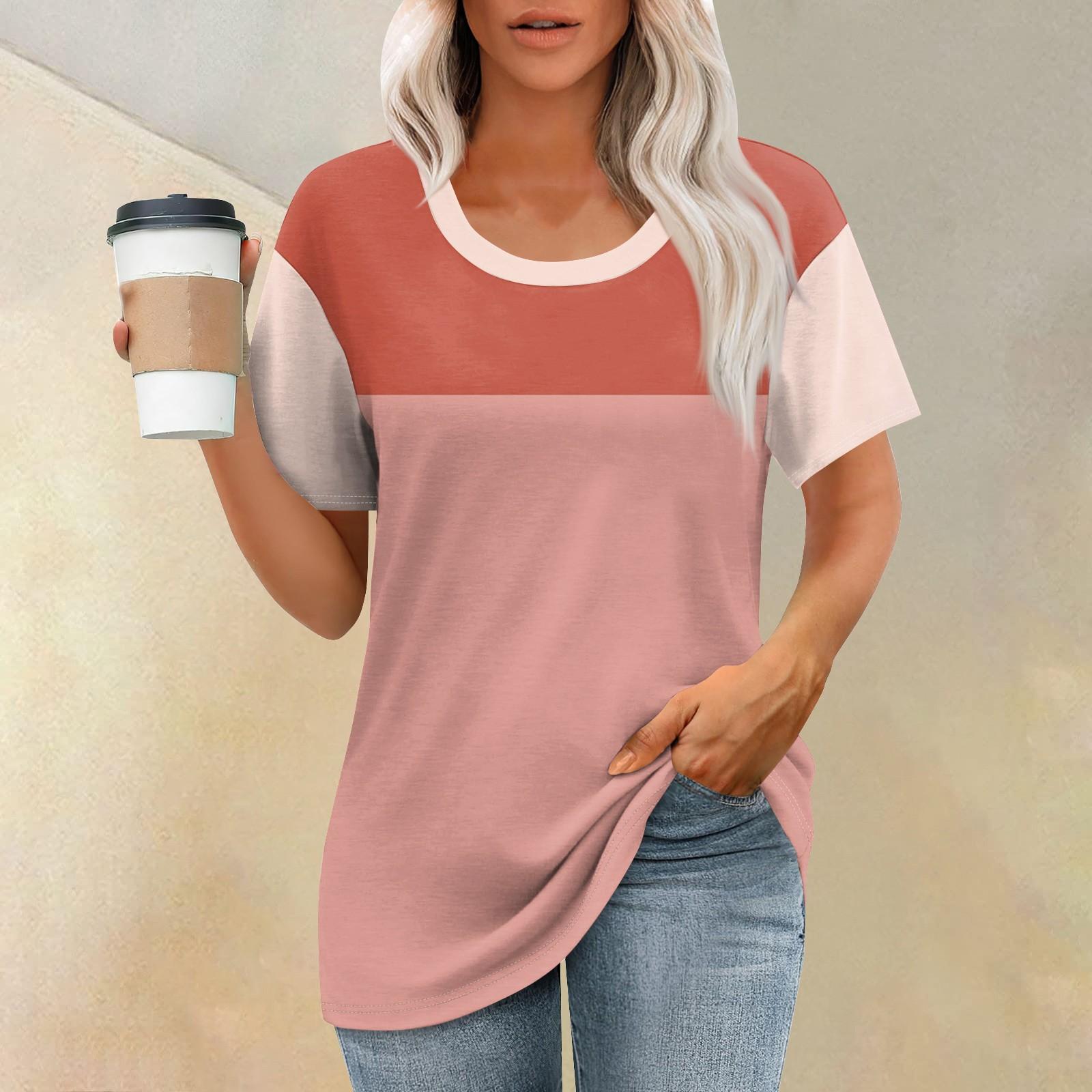 

Женская футболка с принтом, короткий рукав, повседневная, выходного дня, модная, базовая, с круглым вырезом, обычная, летняя XL арбуз красный