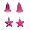 Set de 4 decorations de noel cloches et etoiles rose