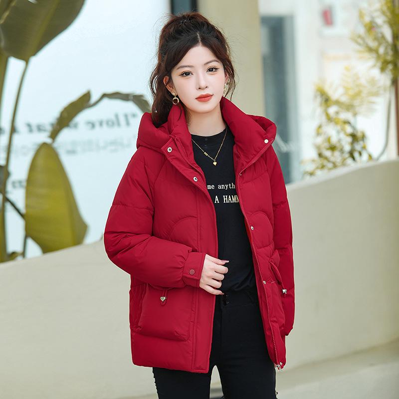 

Длинная пуховая хлопковая одежда, женская студенческая одежда-хлеб, свободная и утолщенная хлопковая одежда, хлопковые куртки для женщин. 3XL бордовый