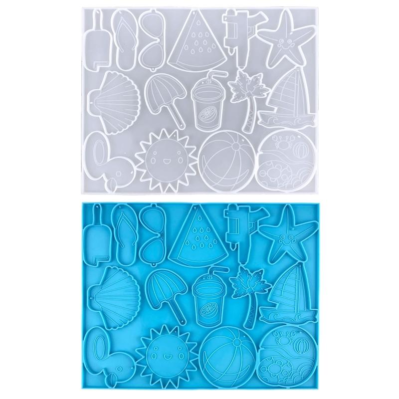 DIY Keychain Pendant Silicone Mold Crystal Epoxy Resin Casting Mould Keychain Pendants Jewelry Making Mold Accessories